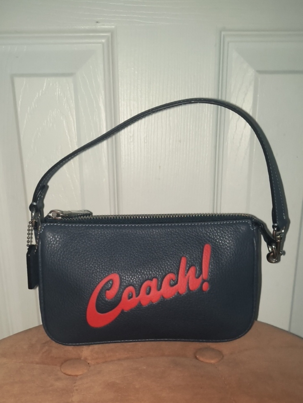 Coach Nolita 19 Wristlet Wallet Clutch Denim & Silver NWOT - Picture 3 of 10